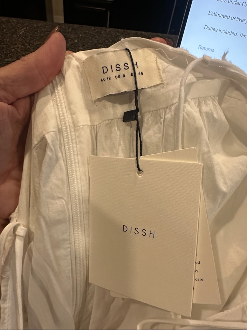 Paloma White Babydoll Midi dress by Dissh - Picture 8 of 8